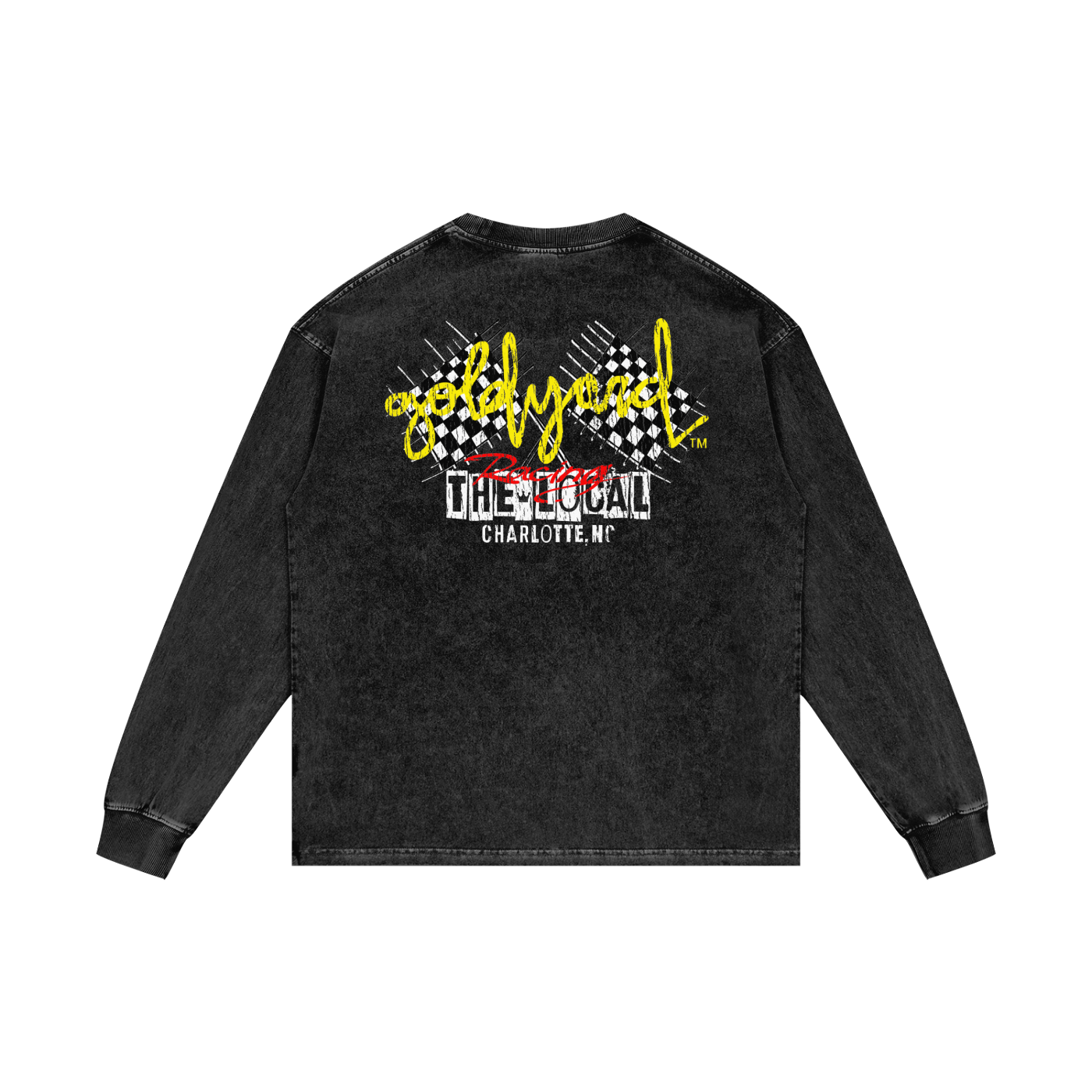 The Local Racing x Goldyard PT.1 . Loose Fit Acid Wash Long Sleeve Tee