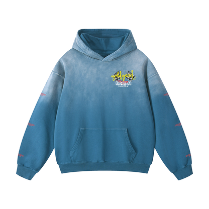 The Local Racing x Goldyard PT.1 . Heavyweight Sunfade Oversized Hoodie (BLUE)