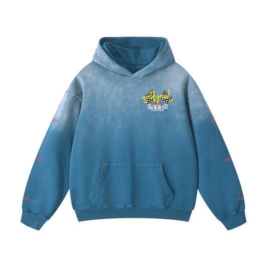The Local Racing x Goldyard PT.1 . Heavyweight Sunfade Oversized Hoodie (BLUE)