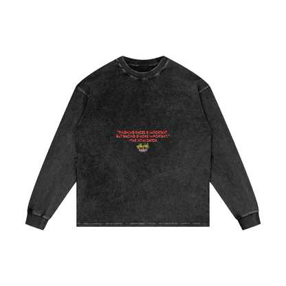 The Local Racing x Goldyard PT.1 . Loose Fit Acid Wash Long Sleeve Tee