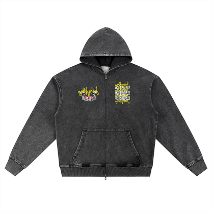 The Local Racing x Goldyard PT.1 . Oversized Snow Wash Zip Hoodie