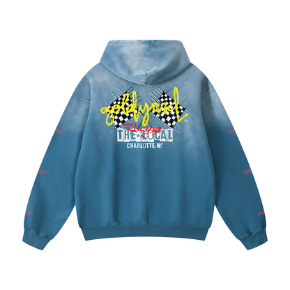 The Local Racing x Goldyard PT.1 . Heavyweight Sunfade Oversized Hoodie (BLUE)